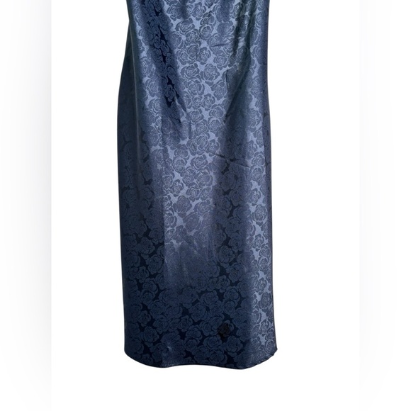 Lulus You're My Type Midnight Blue Satin Jacquard Midi Slip Dress XL - Picture 7 of 15